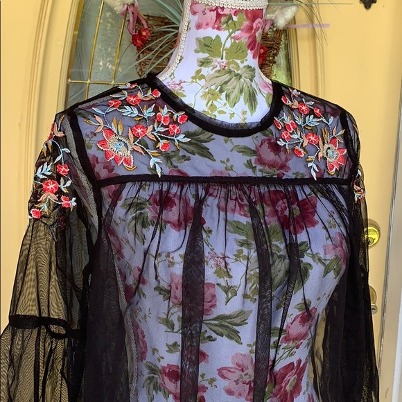 Arizona Jean Company Tops - Arizona Jean Co. Sheer Embroidered Blouse